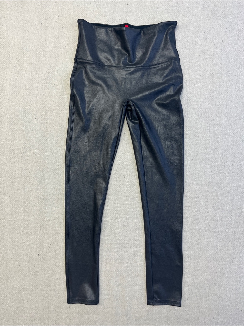 SPANX Faux Leather Leggings Black High Rise Petite M Shaping Skinny